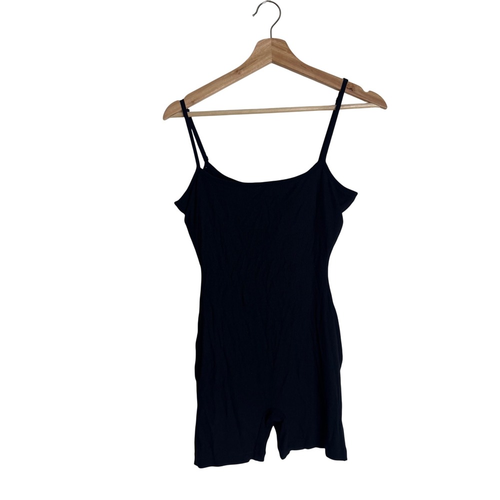 SKIMS Soft Lounge Scoop Neck Romper Women's Onyx Black Size M